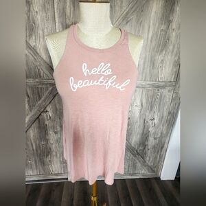 Betsey Johnson Pink Tank  Top with 'Hello Beautiful' Print